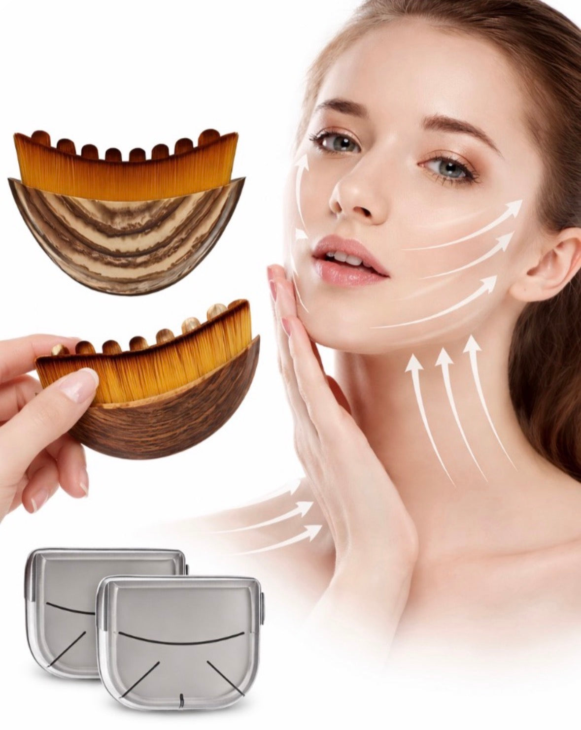 Lymphdrainage-Gesichtsmassage-Bürsten
